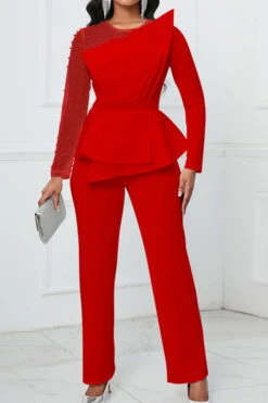 Charming Contrast Mesh Beading Jumpsuit 8 Charming Contrast Mesh Beading Jumpsuit -Acorpstyle XTY6243 RE 1