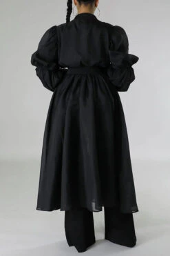 Square Neck Gathered Sleeve Shirred Top 16 Square Neck Gathered Sleeve Shirred Top -Acorpstyle XTY6251 BK 2