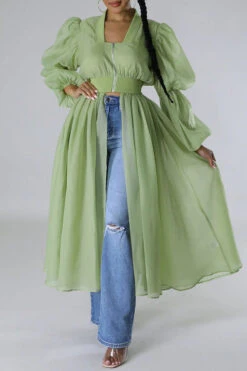 Square Neck Gathered Sleeve Shirred Top 12 Square Neck Gathered Sleeve Shirred Top -Acorpstyle XTY6251 LG 1