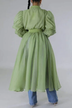 Square Neck Gathered Sleeve Shirred Top 13 Square Neck Gathered Sleeve Shirred Top -Acorpstyle XTY6251 LG 2