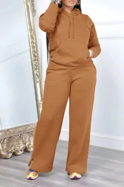 Kangaroo Pocket Hoodie & Sweatpants Set 28 Kangaroo Pocket Hoodie & Sweatpants Set -Acorpstyle XTY6258 BR 2