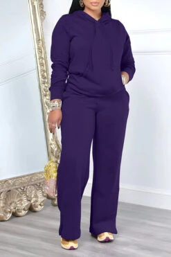 Kangaroo Pocket Hoodie & Sweatpants Set 34 Kangaroo Pocket Hoodie & Sweatpants Set -Acorpstyle XTY6258 PU 1