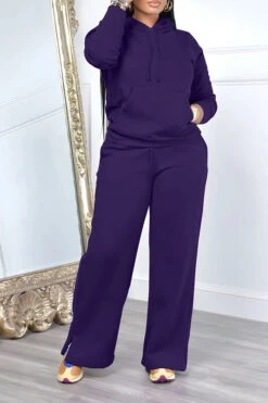 Kangaroo Pocket Hoodie & Sweatpants Set 35 Kangaroo Pocket Hoodie & Sweatpants Set -Acorpstyle XTY6258 PU 2