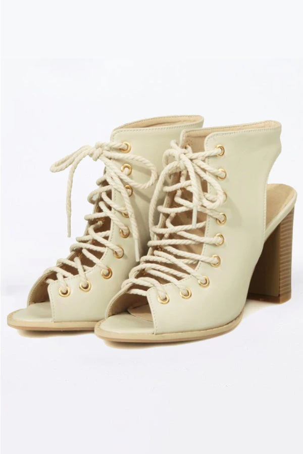 Stylish Leather Strappy High Heels 1 Stylish Leather Strappy High Heels