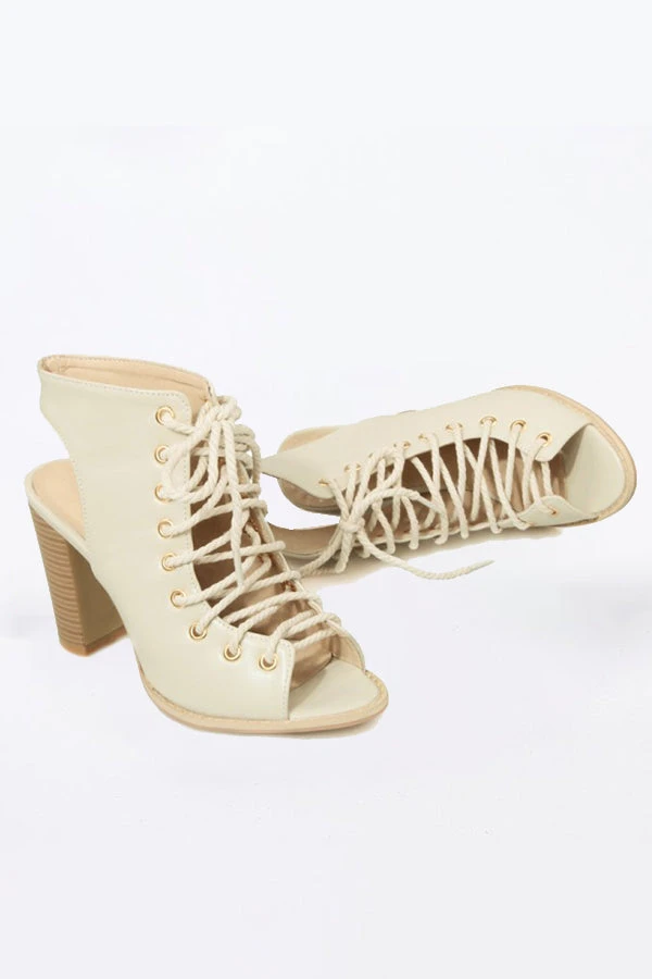 Stylish Leather Strappy High Heels 2 Stylish Leather Strappy High Heels - Image 2