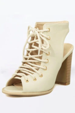 Stylish Leather Strappy High Heels 6 Stylish Leather Strappy High Heels -Acorpstyle XTY6264 BE 3