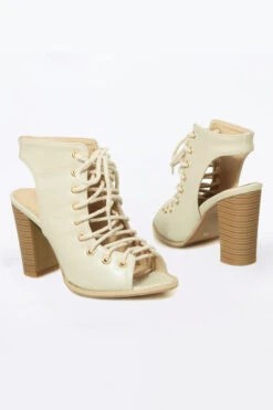 Stylish Leather Strappy High Heels 7 Stylish Leather Strappy High Heels -Acorpstyle XTY6264 BE 4