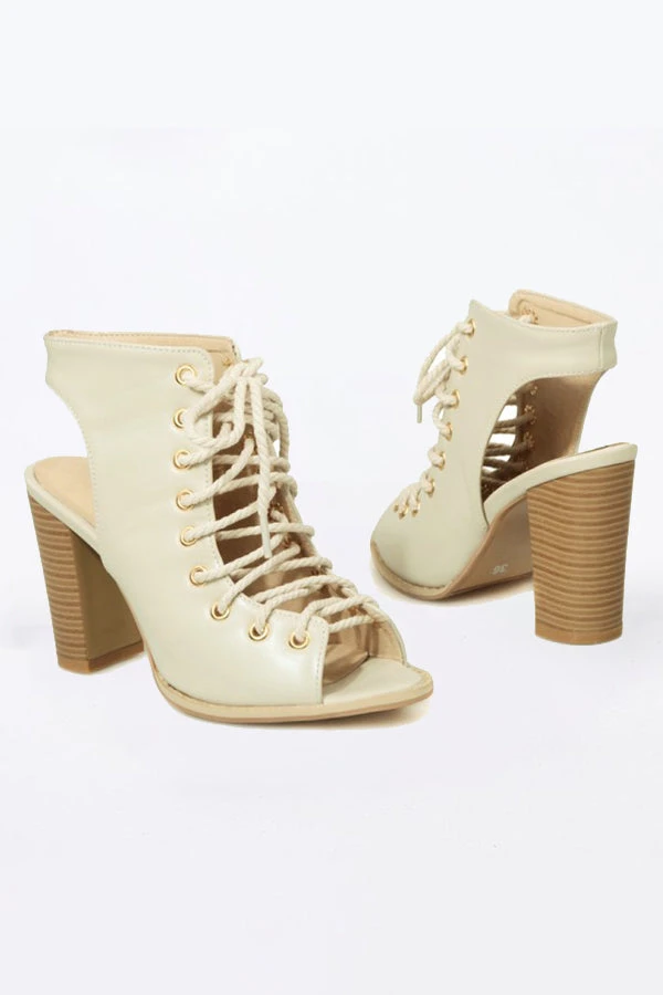 Stylish Leather Strappy High Heels 4 Stylish Leather Strappy High Heels - Image 4
