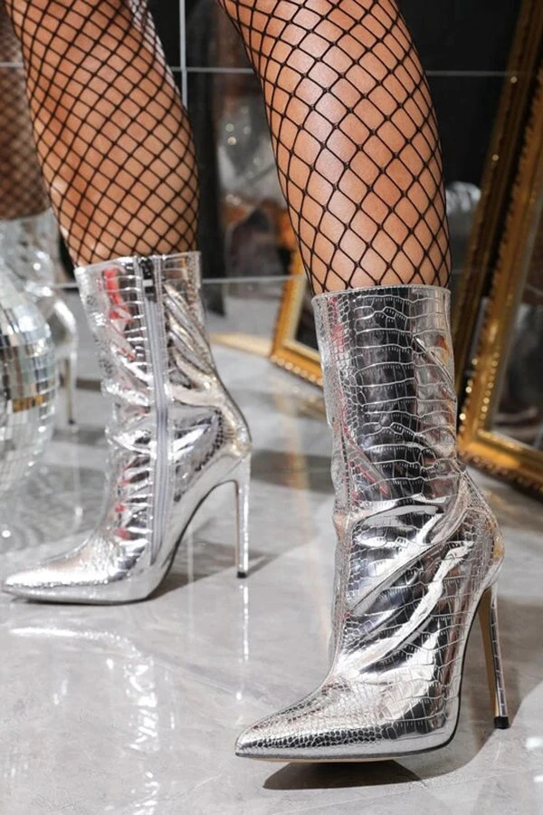 Stylish Crocodile Print Zipper High Heels 1 Stylish Crocodile Print Zipper High Heels