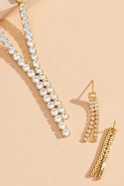 Glittery Light Luxury Tassel Zircon Jewelry -Acorpstyle XTY6291 GO 1