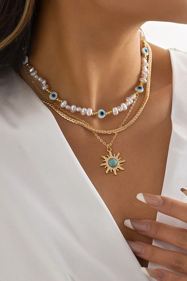 Retro Personality Contrasting Colors Pearl Necklace 2 Retro Personality Contrasting Colors Pearl Necklace - Image 2