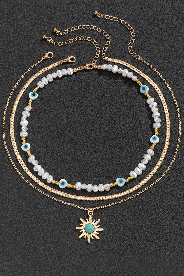 Retro Personality Contrasting Colors Pearl Necklace 4 Retro Personality Contrasting Colors Pearl Necklace - Image 4