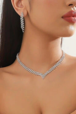 Glittery Advanced Geometric Rhinestone Jewelry -Acorpstyle XTY6293 SI 4