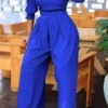 Stylish Sweetheart Collar Ruched Jumpsuit