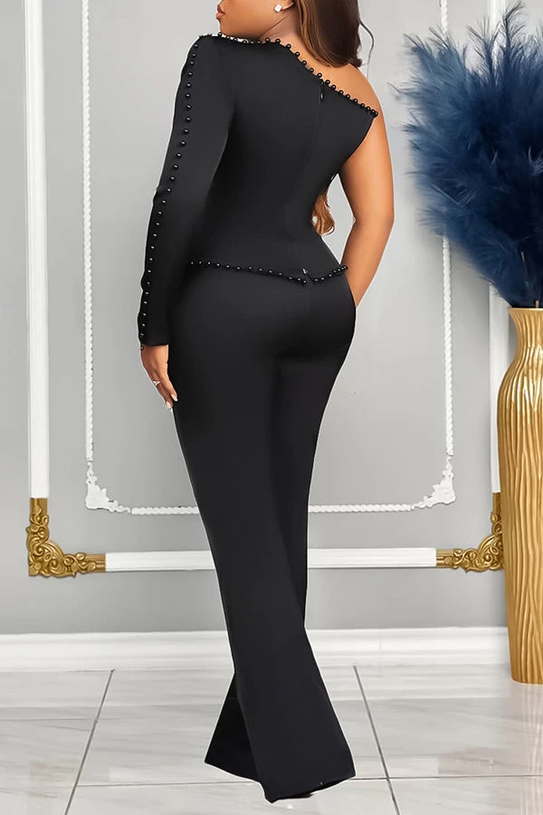 Elegant One Shoulder Top & Pants Set 2 Elegant One Shoulder Top & Pants Set - Image 2
