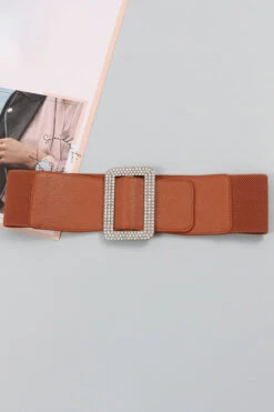 Stylish Artificial PU Rhinestones Square Buckle Belt 6 Stylish Artificial PU Rhinestones Square Buckle Belt -Acorpstyle XTY6413 BR 1