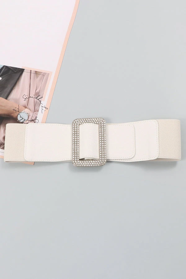 Stylish Artificial PU Rhinestones Square Buckle Belt 1 Stylish Artificial PU Rhinestones Square Buckle Belt