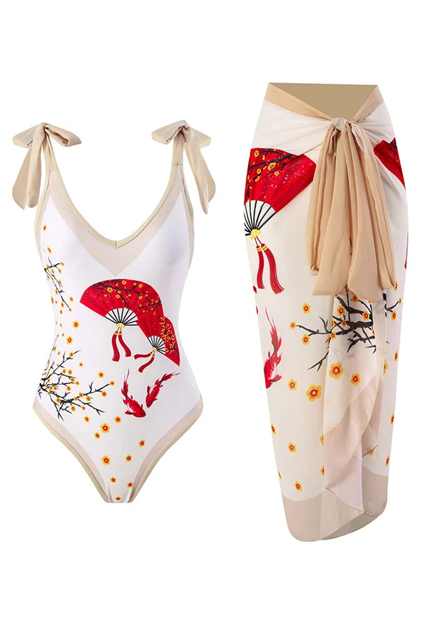 Stylish One-Piece Swimsuit & Cover-Up Skirt Set 4 Stylish One-Piece Swimsuit & Cover-Up Skirt Set - Image 4