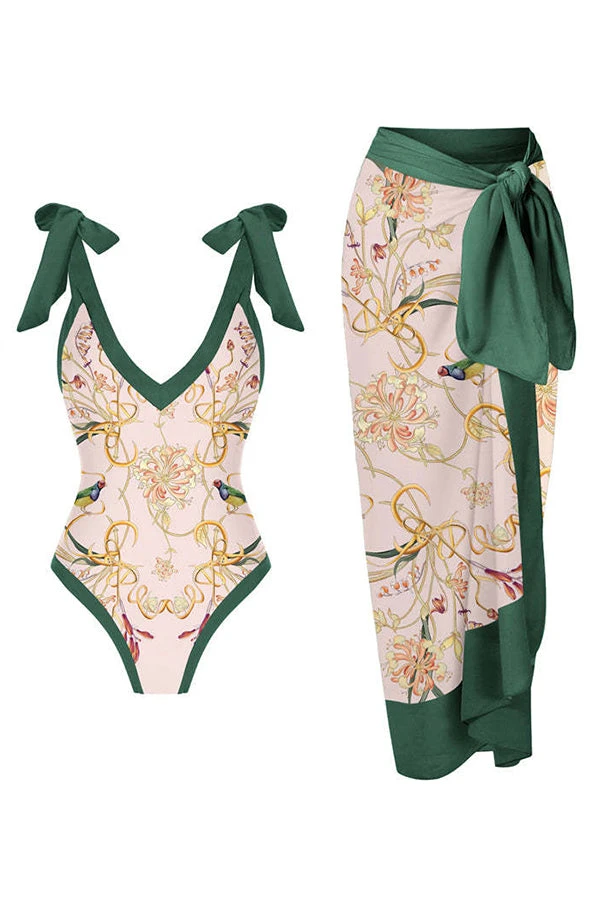 Stylish One-Piece Swimsuit & Cover-Up Skirt Set 2 Stylish One-Piece Swimsuit & Cover-Up Skirt Set - Image 2