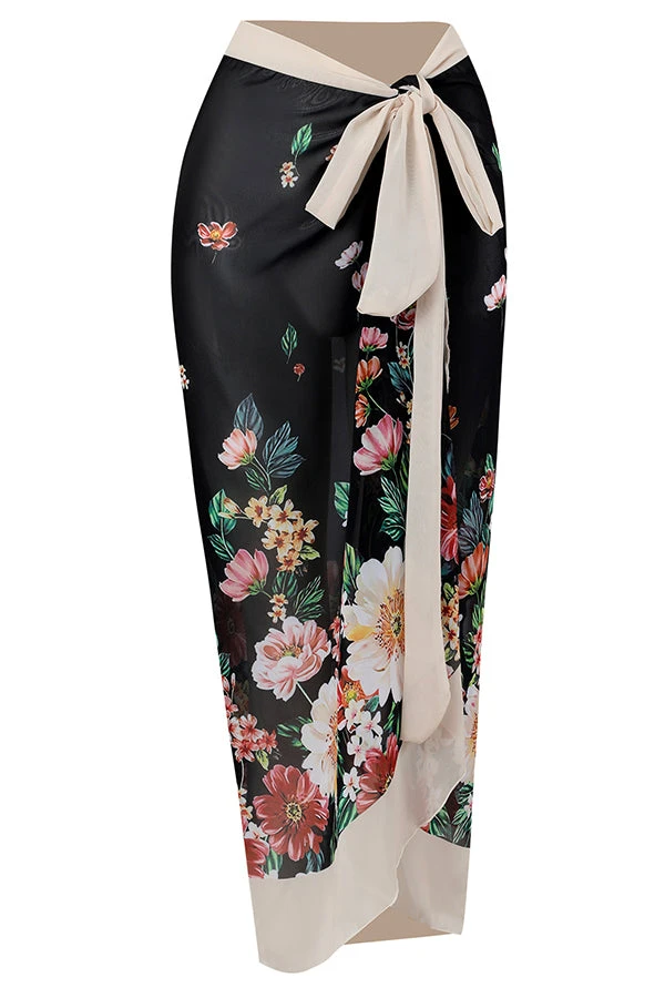 Retro Print One-Piece Swimsuit & Cover-Up Skirt Set 7 Retro Print One-Piece Swimsuit & Cover-Up Skirt Set - Image 7