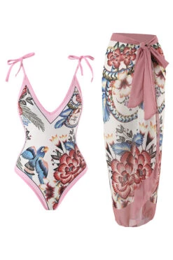 Stylish Slim One-Piece Swimsuit & Cover-Up Skirt Set 17 Stylish Slim One-Piece Swimsuit & Cover-Up Skirt Set -Acorpstyle XTY6582 PI 1