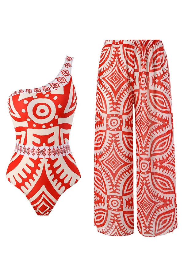 Fashion One Shoulder Romper & Pants Set 1 Fashion One Shoulder Romper & Pants Set