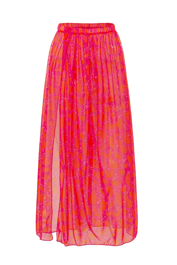 Allover Print Flutter Top & Skirt Three-piece Set 3 Allover Print Flutter Top & Skirt Three-piece Set - Image 3