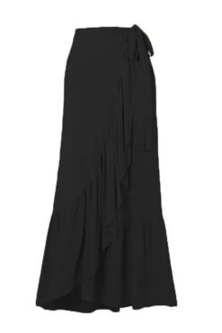 Fashion Twist Front Romper & Ruffle Hem Set 17 Fashion Twist Front Romper & Ruffle Hem Set -Acorpstyle XTY6589 BK 3