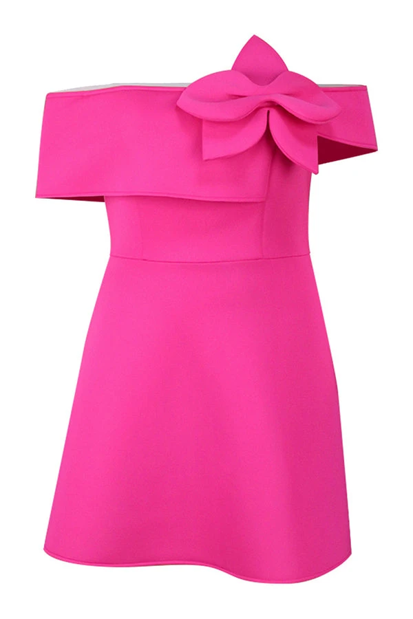 Elegant Off Shoulder A-line Dress 2 Elegant Off Shoulder A-line Dress - Image 2