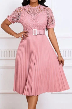 Elegant Lace Pleated A-line Dress 13 Elegant Lace Pleated A-line Dress -Acorpstyle XTY6643 PI 1