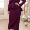 Elegant Long Sleeve Irregular Collar Peplum Dress