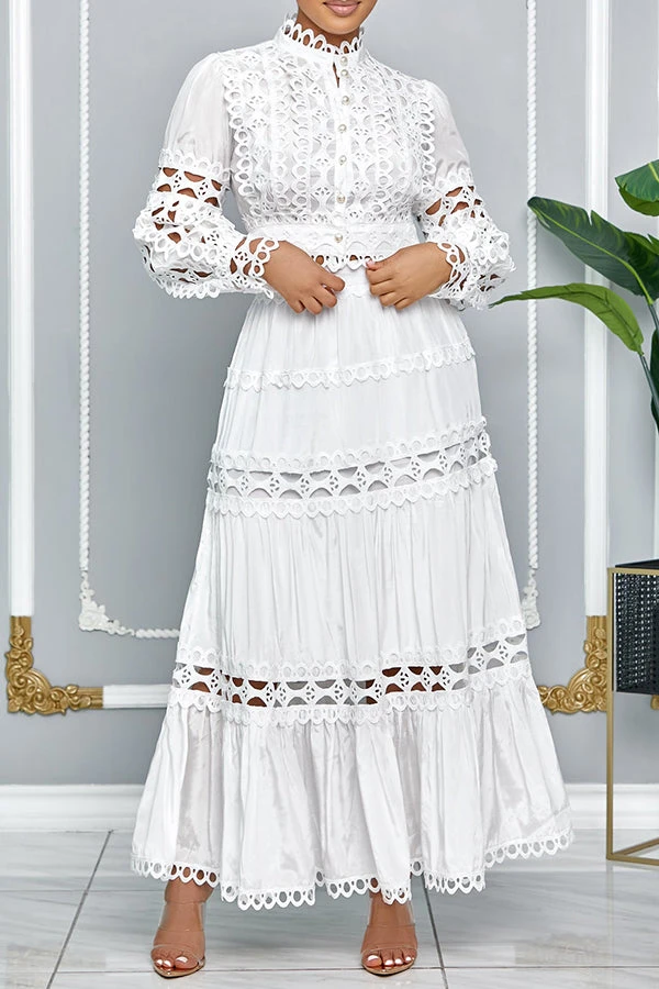 Stunning Crochet Cut-out Crop Top & Maxi Skirt Set 1 Stunning Crochet Cut-out Crop Top & Maxi Skirt Set