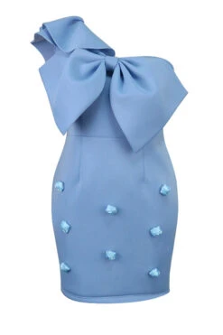 Party Bow Tie Off Shoulder Dress 7 Party Bow Tie Off Shoulder Dress -Acorpstyle XTY6862 BL 3