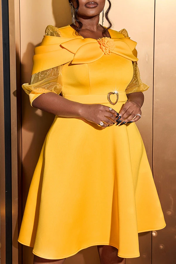 Party Bow Tie Bell Sleeve Dress 2 Party Bow Tie Bell Sleeve Dress - Image 2