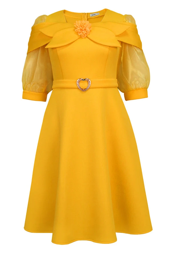 Party Bow Tie Bell Sleeve Dress 4 Party Bow Tie Bell Sleeve Dress - Image 4