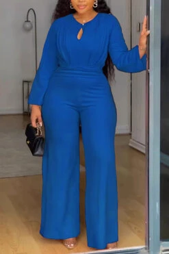 Chic Chest Hollow Straight Jumpsuit* 11 Chic Chest Hollow Straight Jumpsuit* -Acorpstyle XTY6927 BL 1