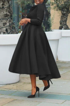 So Splendid 3/4 Sleeve Swing Dress 28 So Splendid 3/4 Sleeve Swing Dress -Acorpstyle XTYS621 BK 4