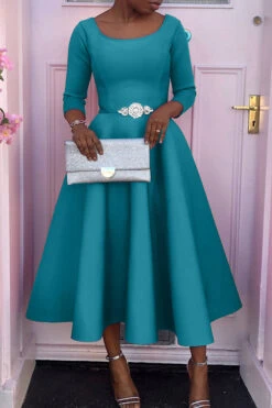 So Splendid 3/4 Sleeve Swing Dress 33 So Splendid 3/4 Sleeve Swing Dress -Acorpstyle XTYS621 GR 1