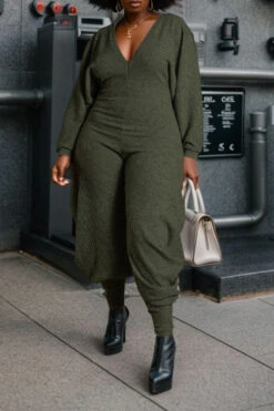 Deep V Neck Batwing Sleeve Jumpsuit -Acorpstyle XTYS718 AG 3