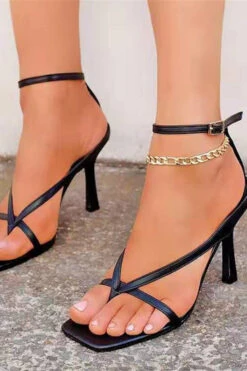 Cross Strap High Heels Sandals 7 Cross Strap High Heels Sandals -Acorpstyle XTZ0367 BK 1