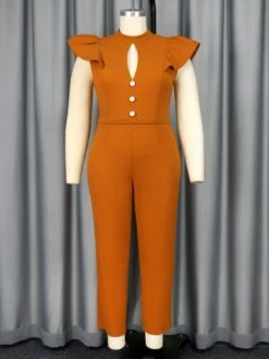 Elegant Keyhole Neck Flutter Sleeve Jumpsuit 10 Elegant Keyhole Neck Flutter Sleeve Jumpsuit -Acorpstyle detail 19