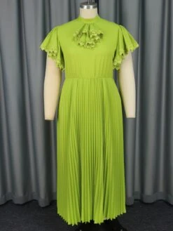 Elegant Flutter Sleeve Pleated Maxi Dress 10 Elegant Flutter Sleeve Pleated Maxi Dress -Acorpstyle detail 20