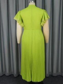 Elegant Flutter Sleeve Pleated Maxi Dress 11 Elegant Flutter Sleeve Pleated Maxi Dress -Acorpstyle detail 21